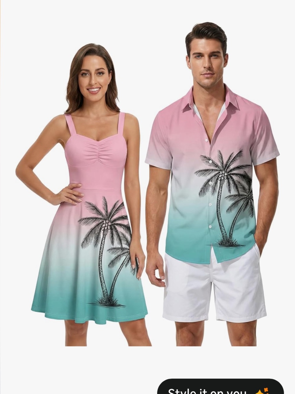 NWOT Couples Matching Dress and Mens Shirt